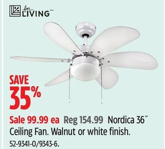 Canadian Tire For living nordica 36 ceiling fan offer