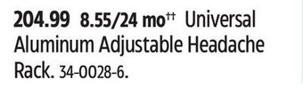 Canadian Tire Cargomaster universal aluminum adjustable headache rack offer