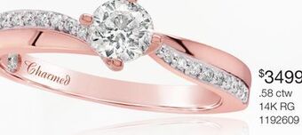 Charm Diamond Charmed by richard calder 14k rose gold 0.55ctw diamond engagement ring offer