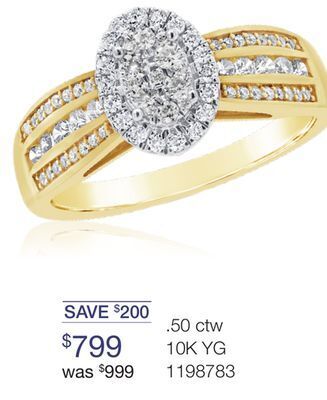 Charm Diamond 10k yellow gold 0.50ctw diamond fashion ring offer