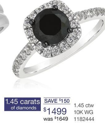 Charm Diamond 10k white gold black & white 1.45ctw diamond bridal ring offer