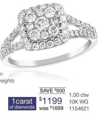 Charm Diamond 10k white gold 1.00ctw diamond ring offer