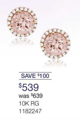 Charm Diamond 10k rose gold morganite & diamond earrings offer