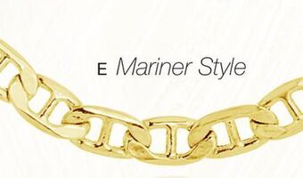Charm Diamond 10k yellow gold flat mariner necklace offer