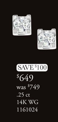 Charm Diamond Glacier fire 14k white gold 0.25ctw diamond studs offer