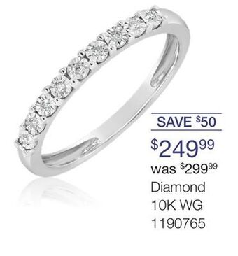 Charm Diamond 10k white gold diamond stackable band offer
