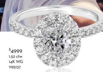 Charm Diamond Chemistry 14k white gold lab grown 1.52ctw oval cut diamond ring offer