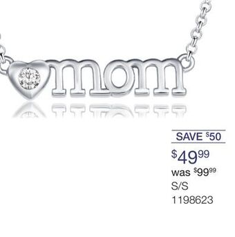Charm Diamond Sterling silver cubic zirconia 19 mom necklace offer