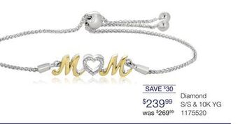 Charm Diamond Diamond s/s & 10k yg offer