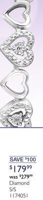 Charm Diamond Sterling silver diamond heart bracelet offer