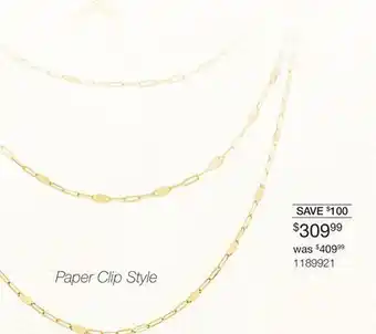 Charm Diamond Paper clip style offer