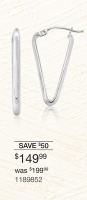 Charm Diamond 10k white gold triangle hoop earrings offer