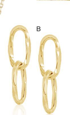 Charm Diamond 10k yellow gold paperclip link earrings offer