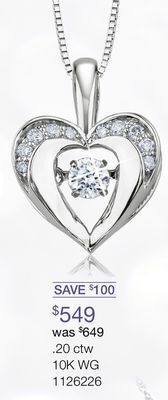 Charm Diamond Dancing diamond heart necklace offer
