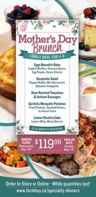 Farm Boy Mother's day brunch offer