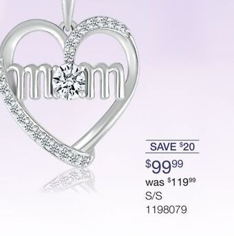 Charm Diamond Sterling silver created white sapphire 18 mom pendant offer