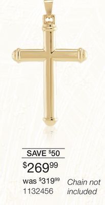 Charm Diamond 10k yellow gold cross pendant offer