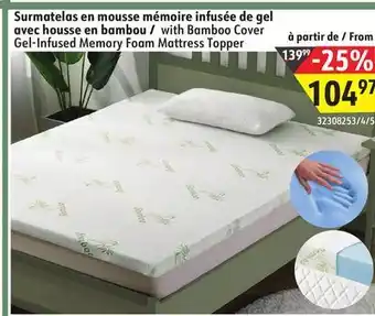 Sushi Shop Gel-infused memory foam mattress topper offer