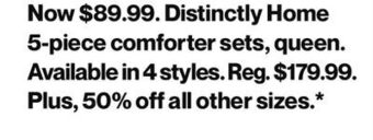 Hudson's Bay Distinctly home 5-piece comforter sets, queen offer
