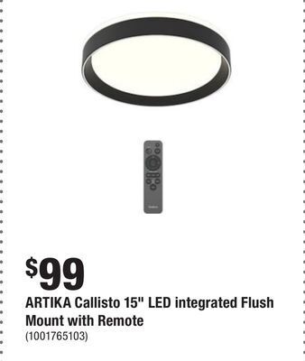 Home Depot Artika callisto 15 led integrated flush mount with remote offer