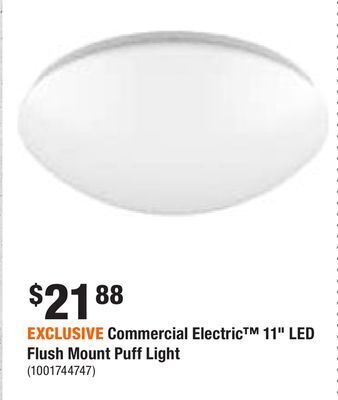 Home Depot Exclusive commercial electric™ 11 led flush mount puff light offer