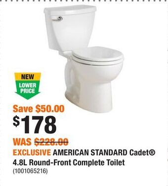 Home Depot Exclusive american standard cadet® 4.8l round-front complete toilet offer