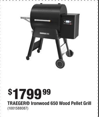 Home Depot Traeger® ironwood 650 wood pellet grill offer