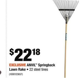 Home Depot Anvil™ springback lawn rake offer