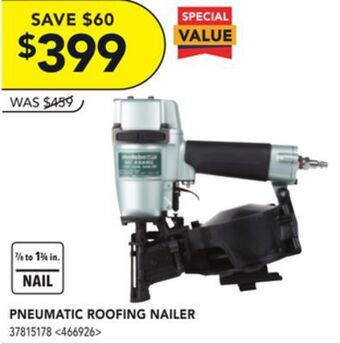 RONA Metabo hpt pneumatic roofing nailer offer