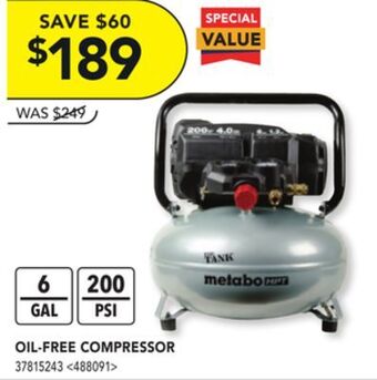 RONA Metabo hpt oil-free compressor offer