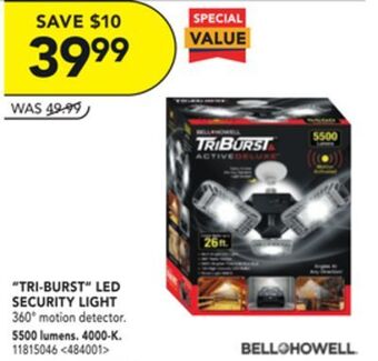 RONA Bell+howell tri-burst led security light offer