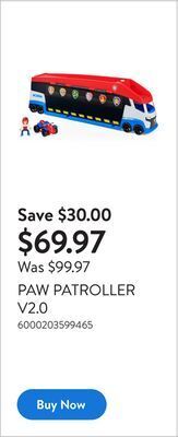 Walmart Paw patroller v2.0 offer