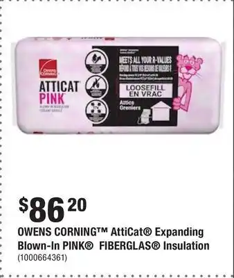 Home Depot Owens corning™ atticat® expanding blown-in pink® fiberglas® insulation offer