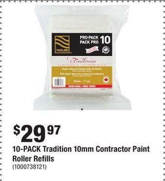 Home Depot 10-pack tradition 10mm contractor paint roller refills offer