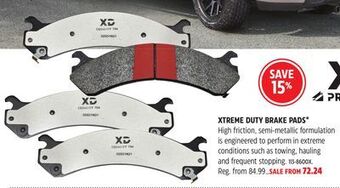 Canadian Tire Pro-series xtreme duty brake pads* offer