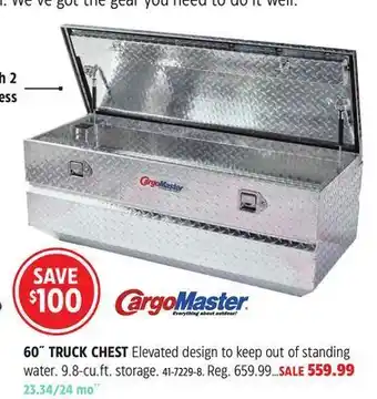 Canadian Tire Cargomaster lund 60-inch truck chest offer