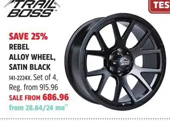 Canadian Tire Trail boss rebel alloy wheel, satin black offer