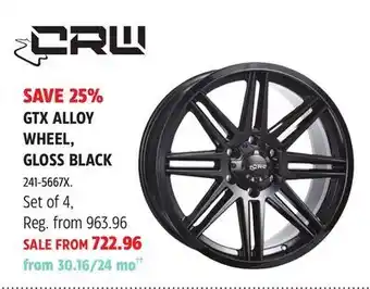 Canadian Tire Crw gtx alloy wheel, gloss black offer