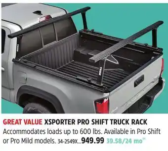 Canadian Tire Thule xsporter pro shift truck rack offer