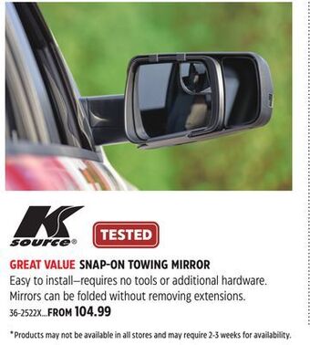 Canadian Tire K source snap-on towing mirror offer