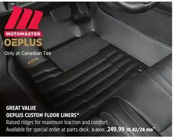 Canadian Tire Motomaster oeplus custom floor liners offer