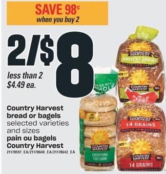 Valu-mart Pain ou bagels country harvest offer