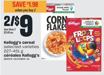 Valu-mart Céréales kellogg's, 227-451 g offer