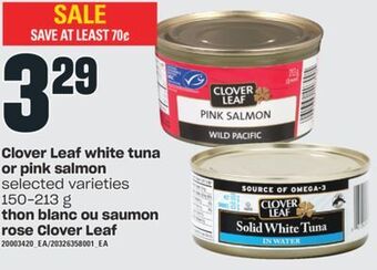 Valu-mart Thon blanc ou saumon rose clover leaf, 150-213 g offer