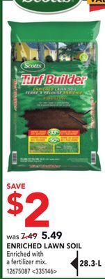 RONA Scotts enriched lawn soil offer