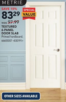 RONA Metrie textured 6-panel door slab offer