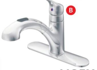 RONA Moen renzo pull-out kitchen faucet chrome finish offer