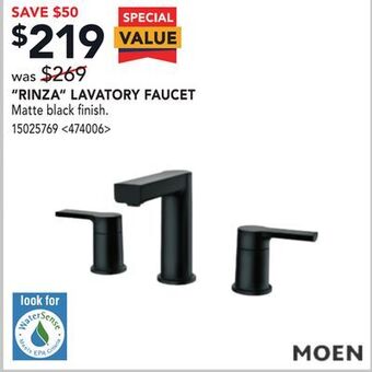 RONA Moen rinza lavatory faucet offer