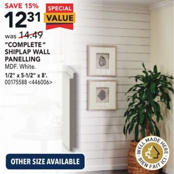 RONA Metrie complete shiplap wall panelling 1/2 x 5-1/2 x 8' offer