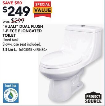 RONA Project source huali dual flush 1-piece elongated toilet offer